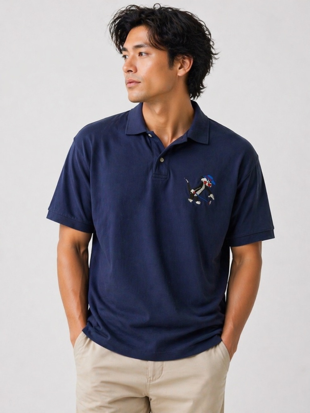 Vintage Warner Bros Sylvester Golf Polo Shirt | Looney Tunes Embroidered |